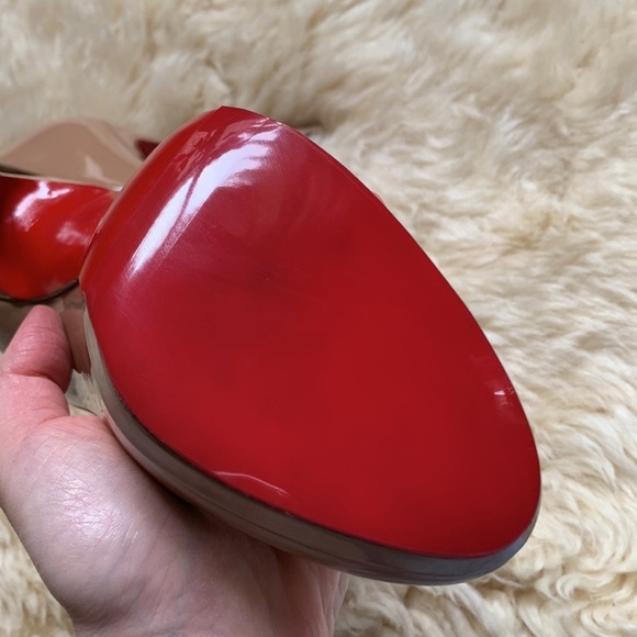 Christian Louboutin Nude Beige New Simple Patent Pumps Heels Shoes 37.5 - Picture 16 of 16